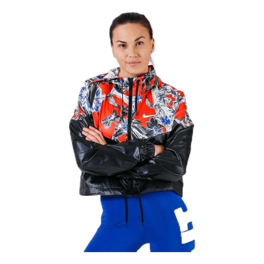 Hyper AOP Crop Jacket White/Black
