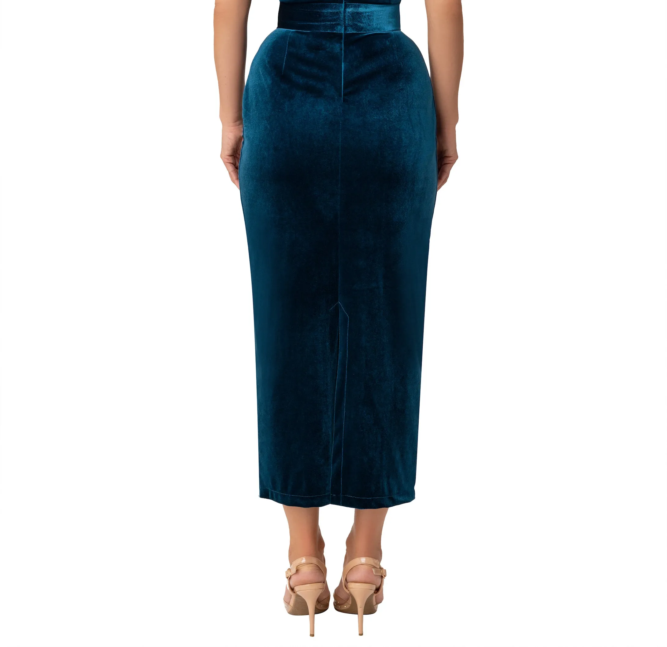 “Jada” Petrol Pencil Skirt