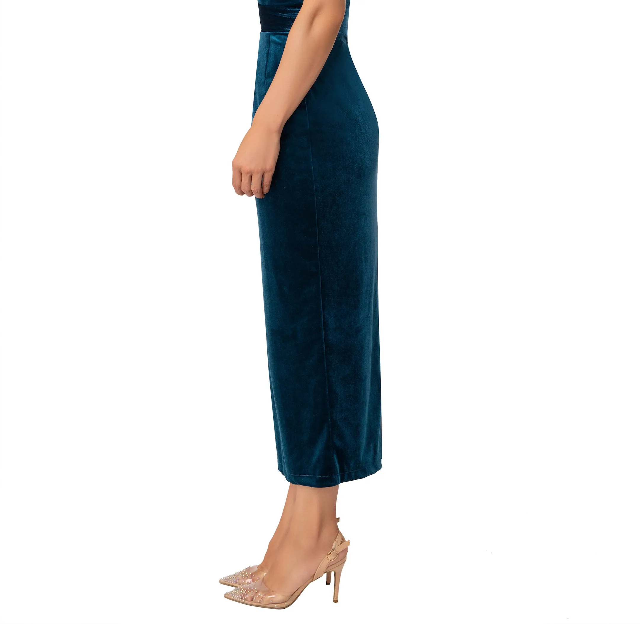 “Jada” Petrol Pencil Skirt
