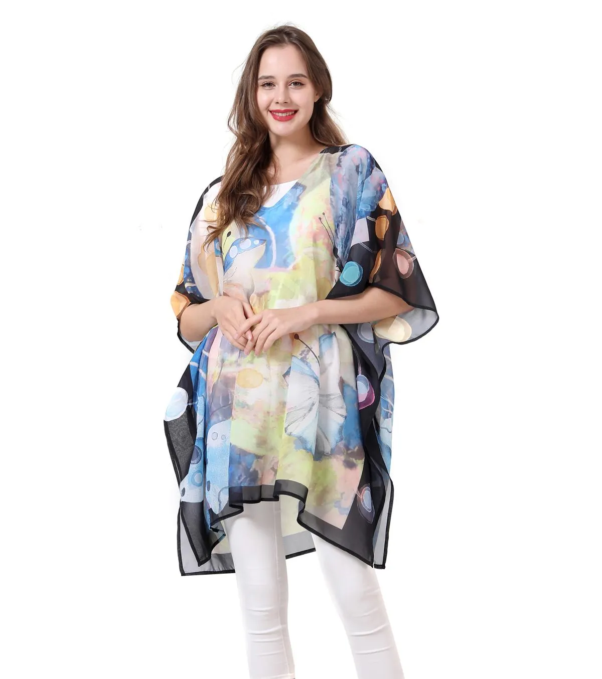 JC061916 Butterfly V-Neck Tunic