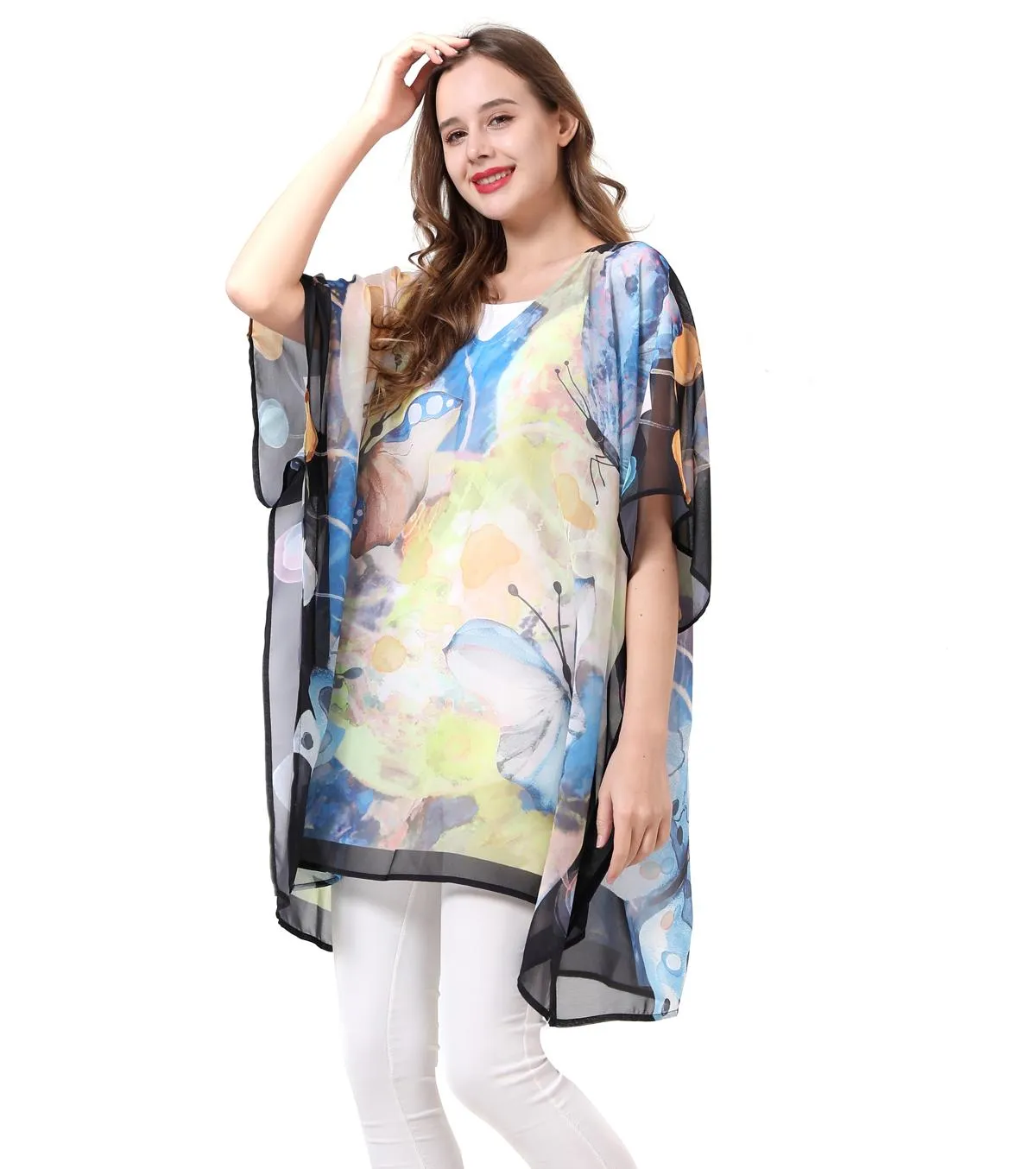 JC061916 Butterfly V-Neck Tunic