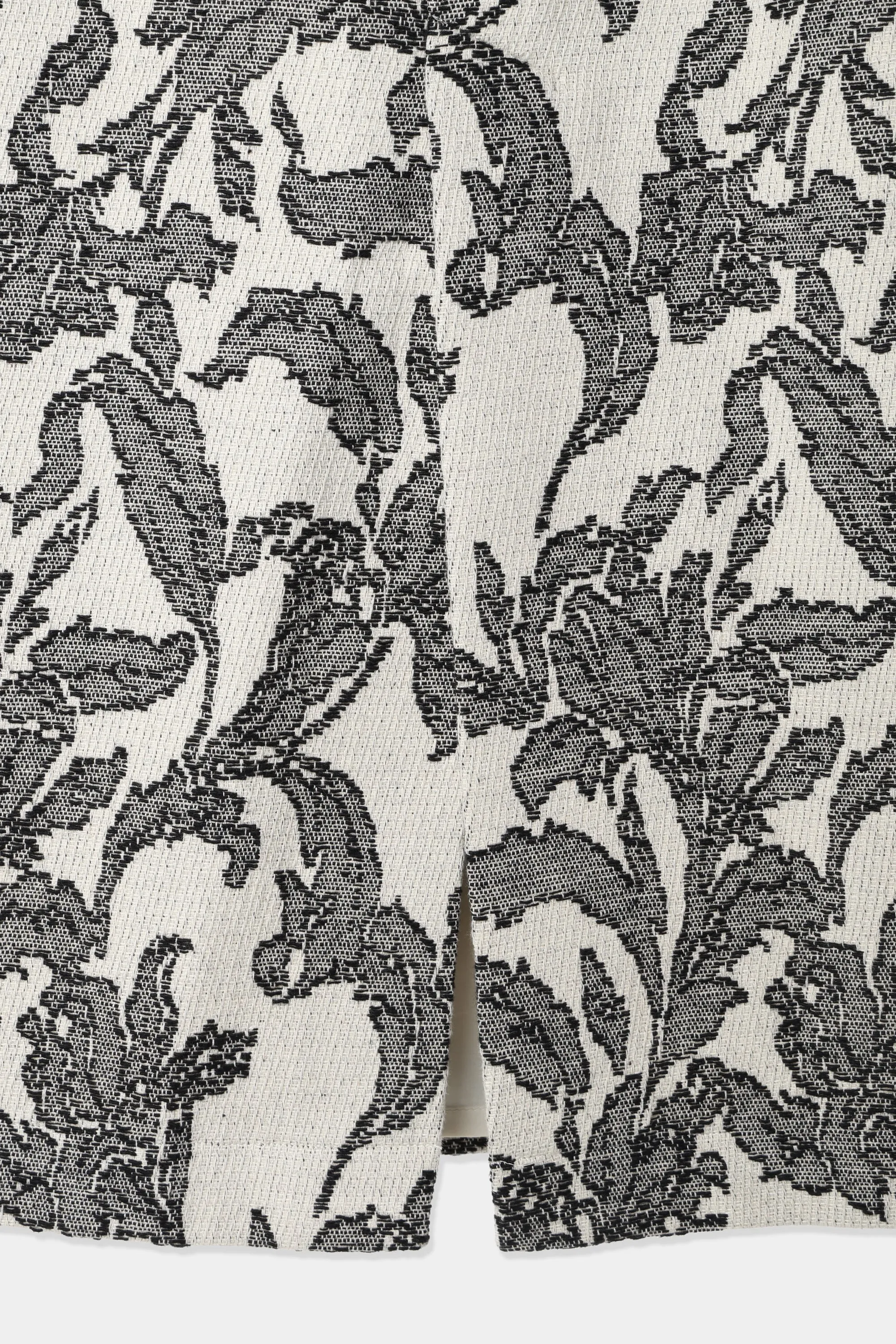 leaf jacquard pencil skirt