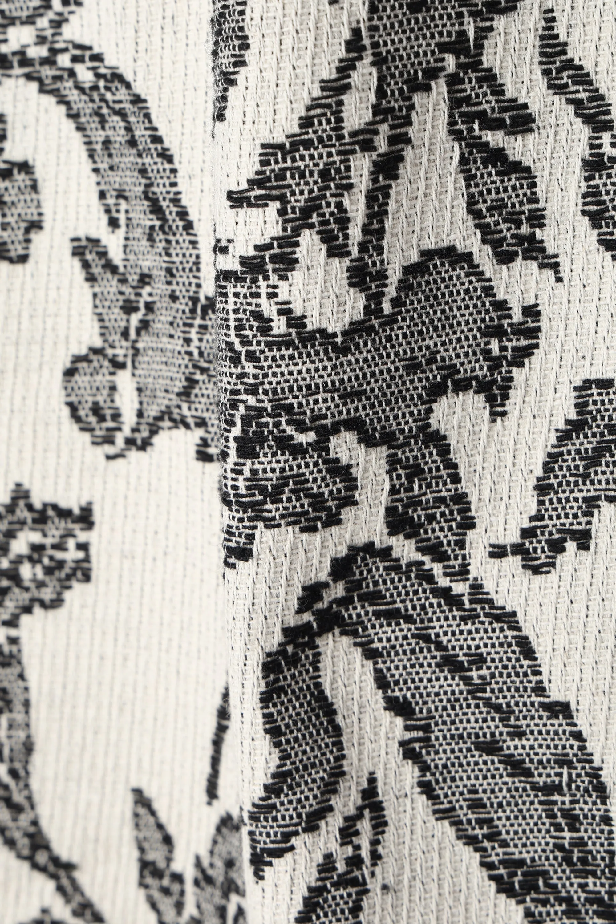 leaf jacquard pencil skirt