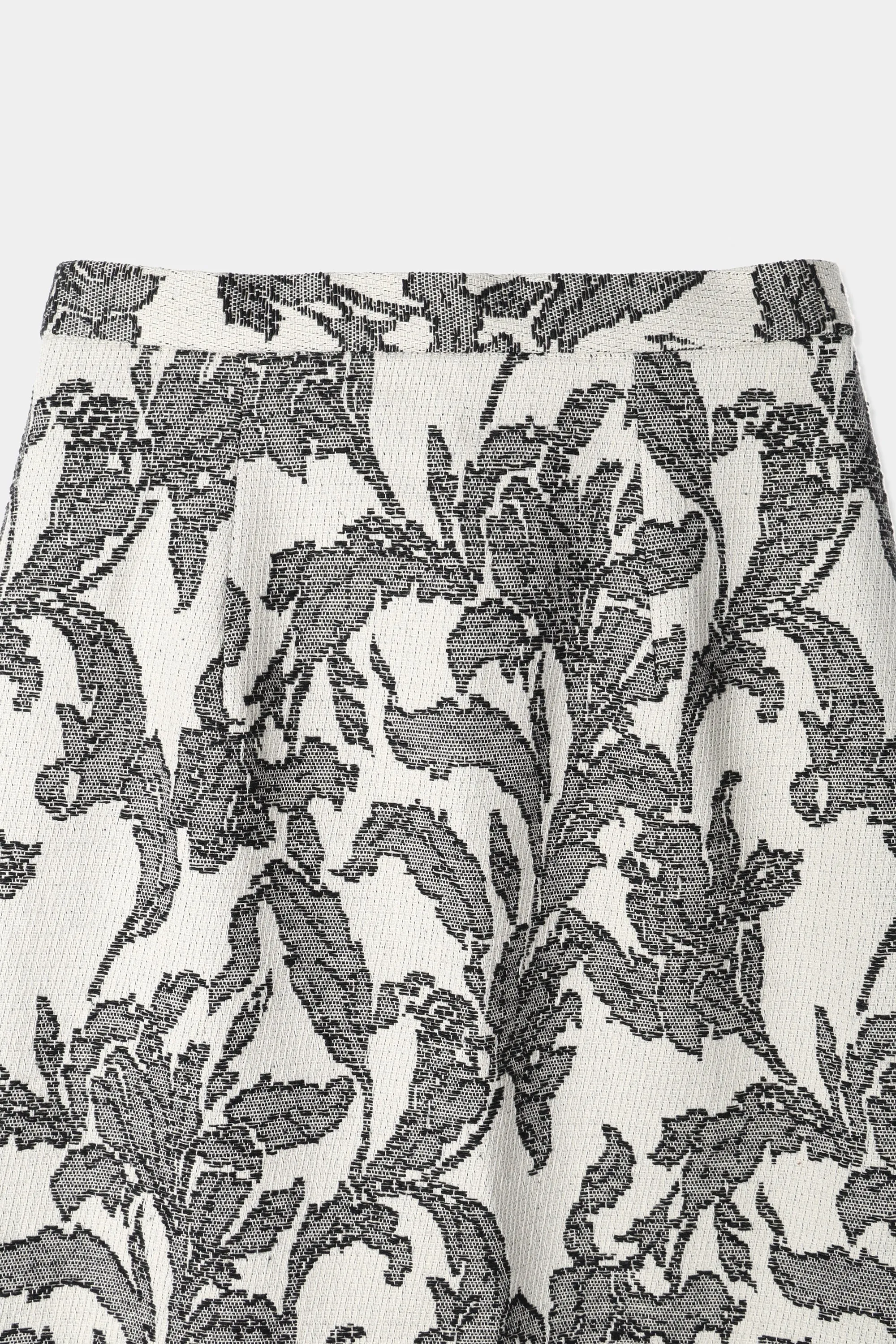 leaf jacquard pencil skirt