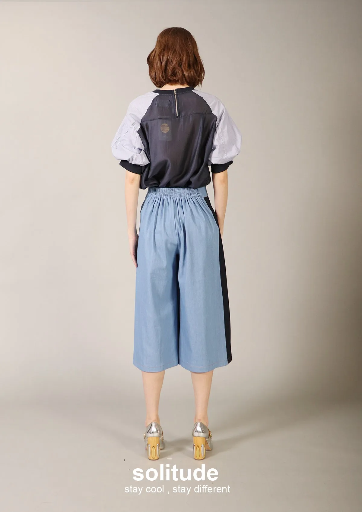 Light Blue Denim Culottes