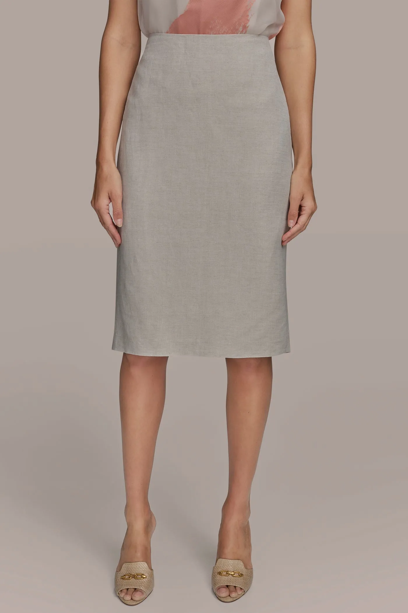 LINEN PENCIL SKIRT