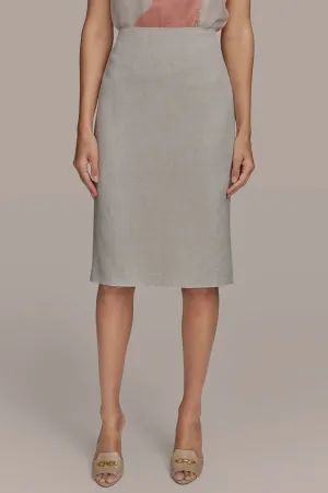 LINEN PENCIL SKIRT