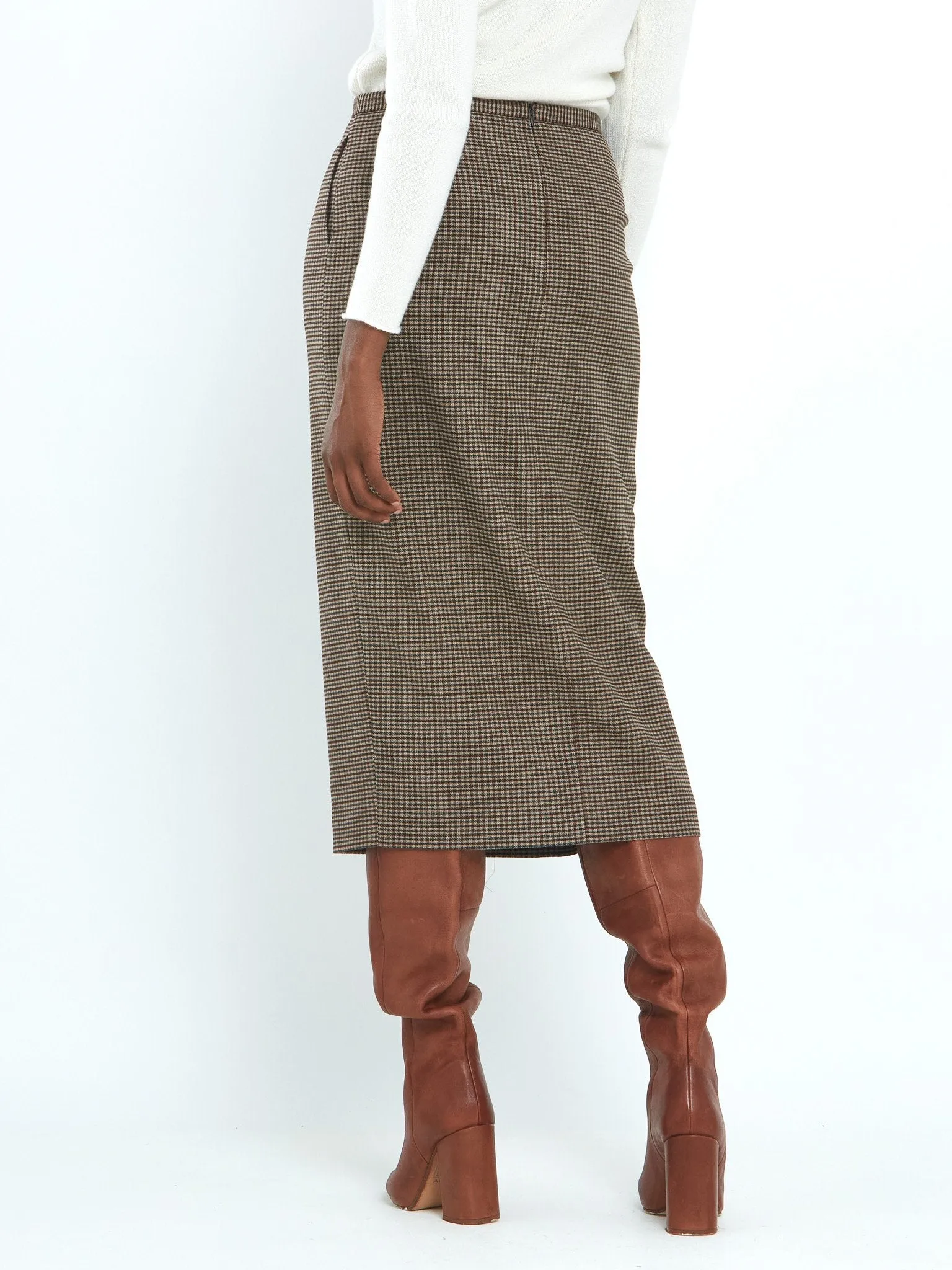 Maeve Micro Check Skirt