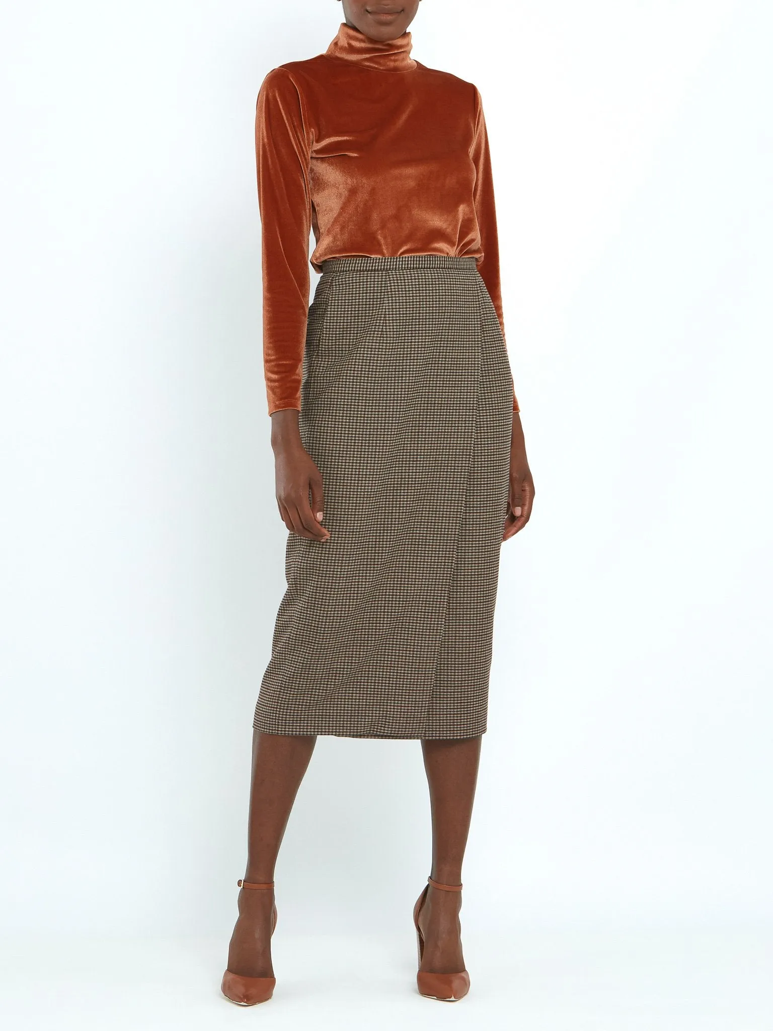 Maeve Micro Check Skirt