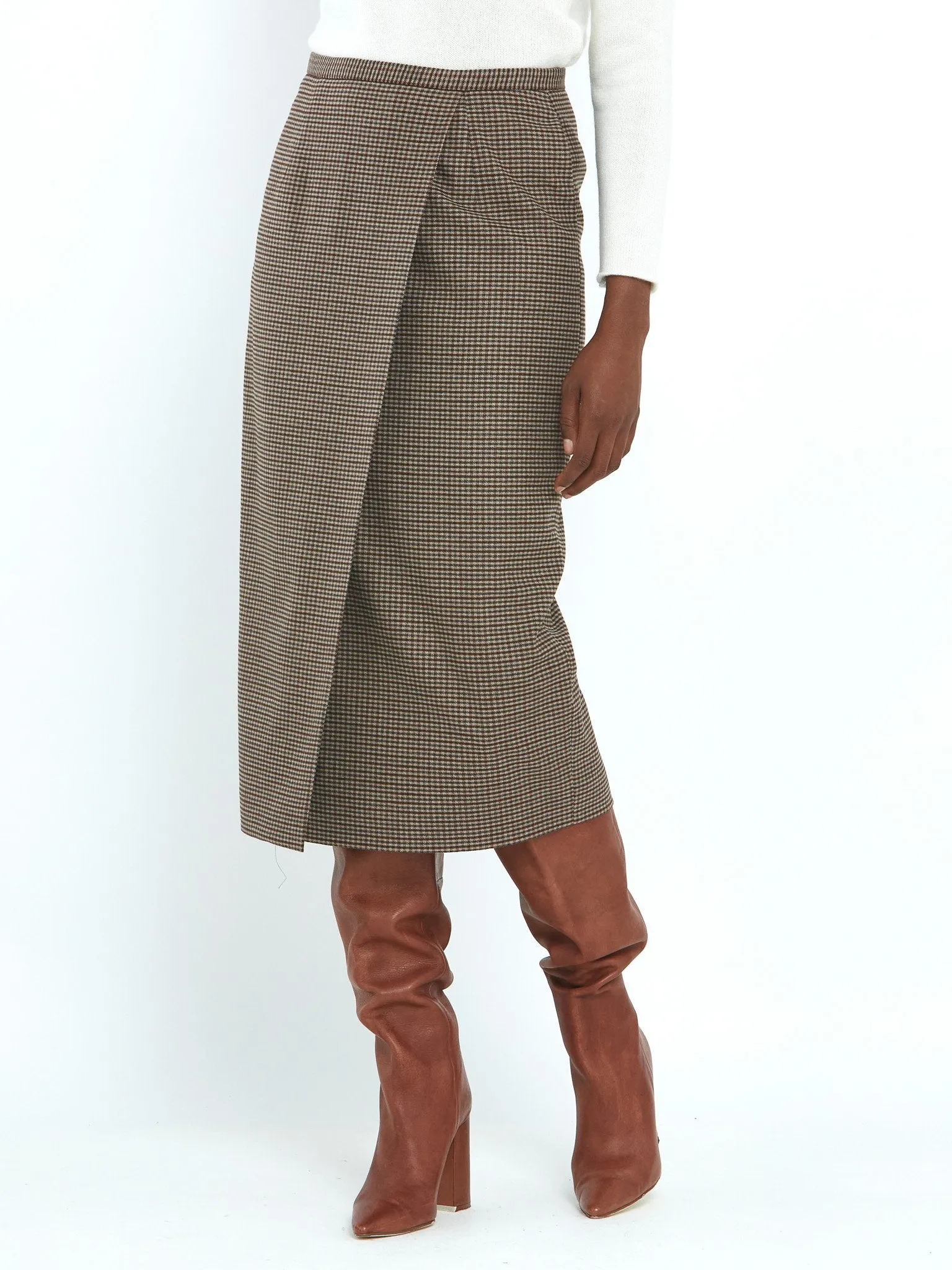 Maeve Micro Check Skirt