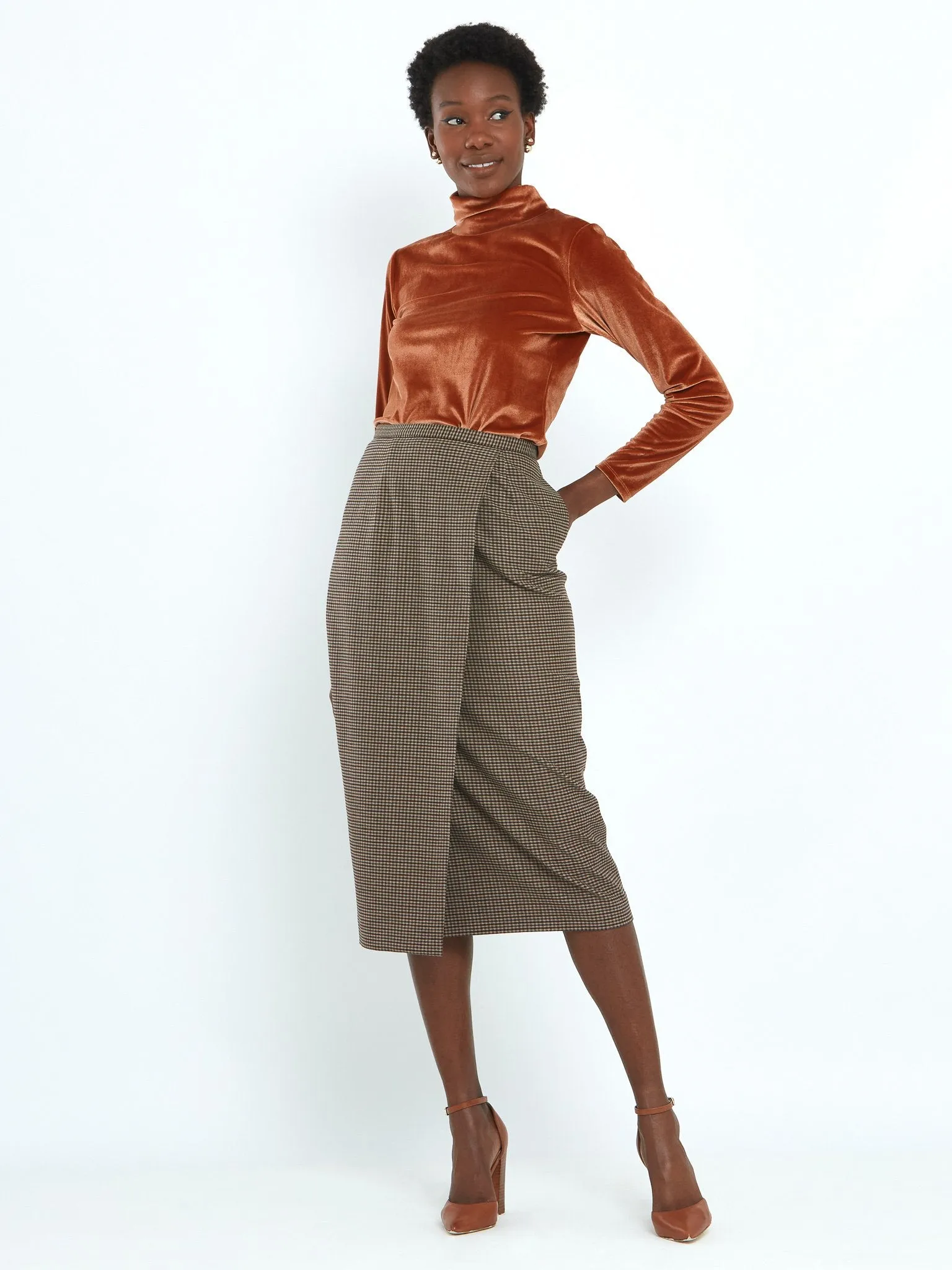 Maeve Micro Check Skirt