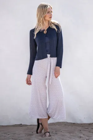 Marble 6606 185 Beige Print Culotte Trousers
