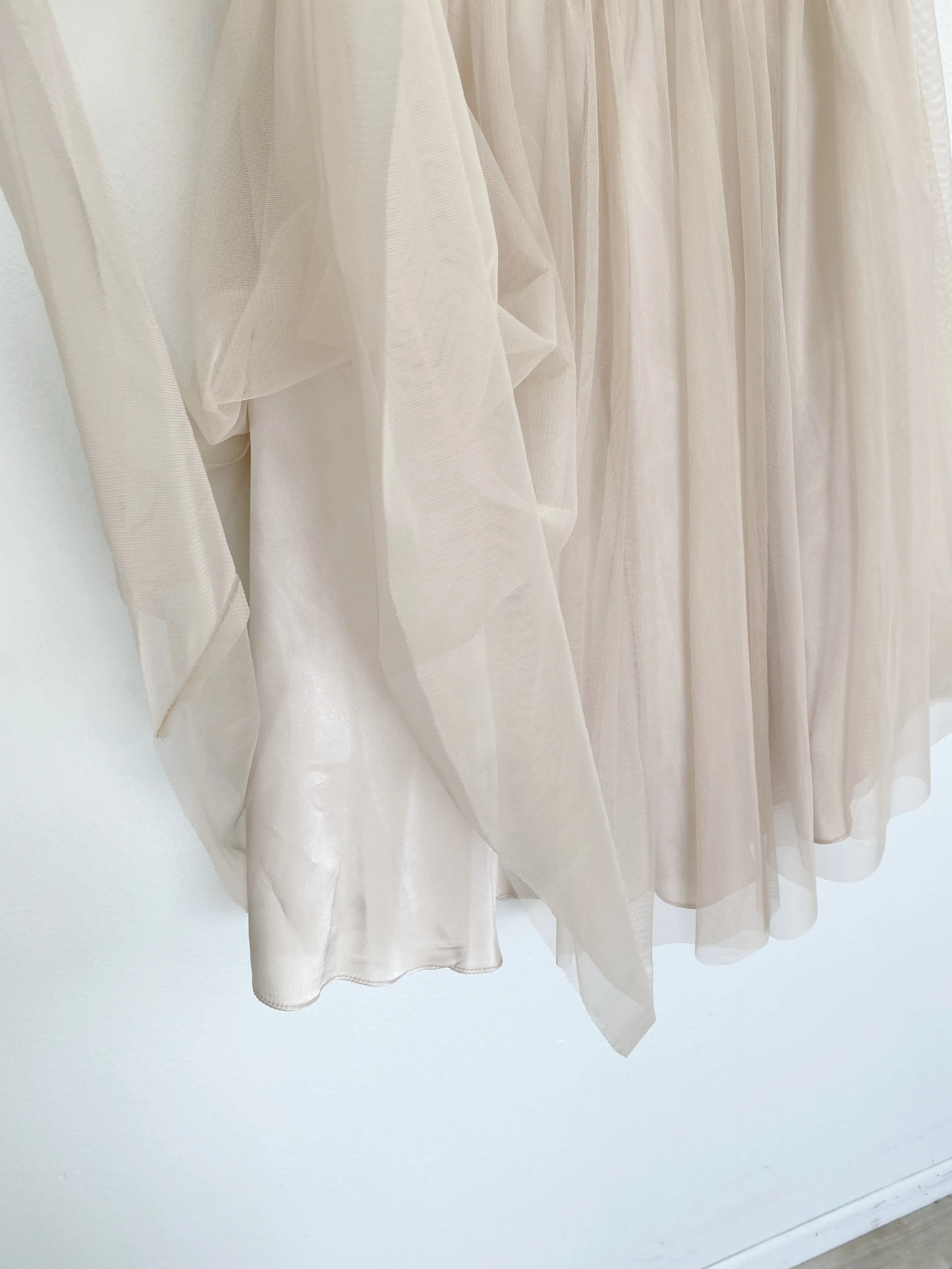 MARINA Champagne Tool Ballet Midi Skirt NWT Large