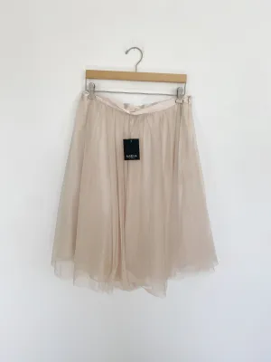 MARINA Champagne Tool Ballet Midi Skirt NWT Large