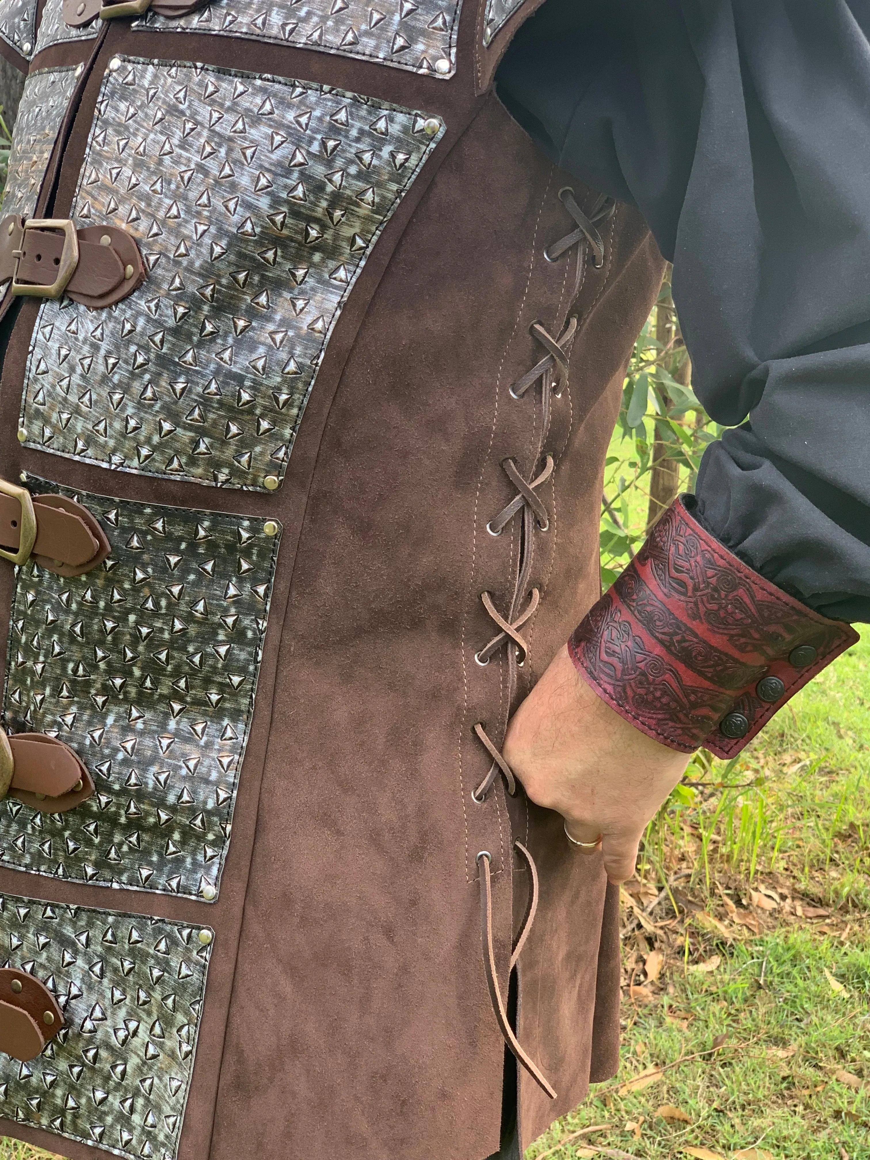 Medieval Suede Tunic or Jerkin with optional Buckle detail