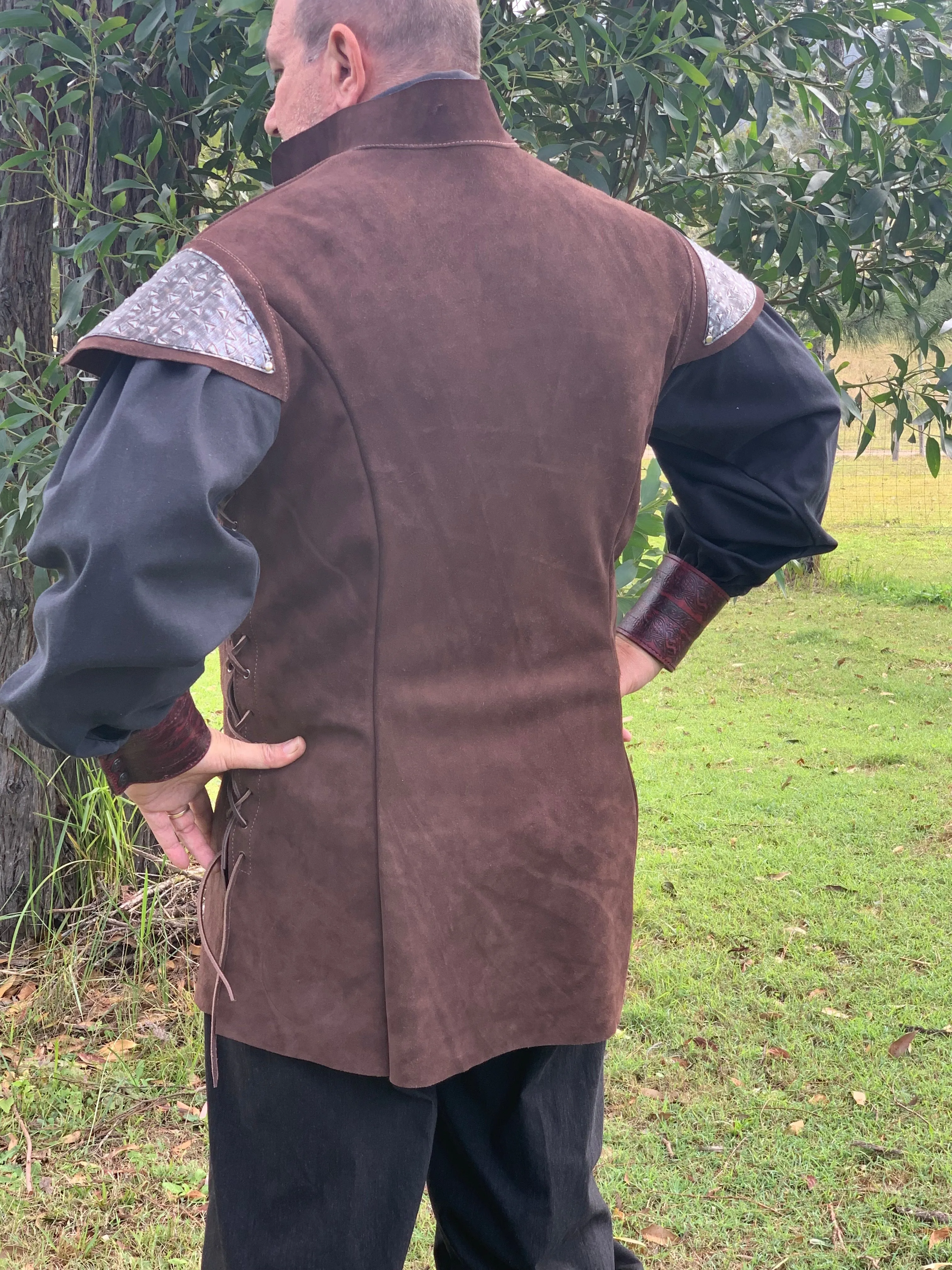 Medieval Suede Tunic or Jerkin with optional Buckle detail