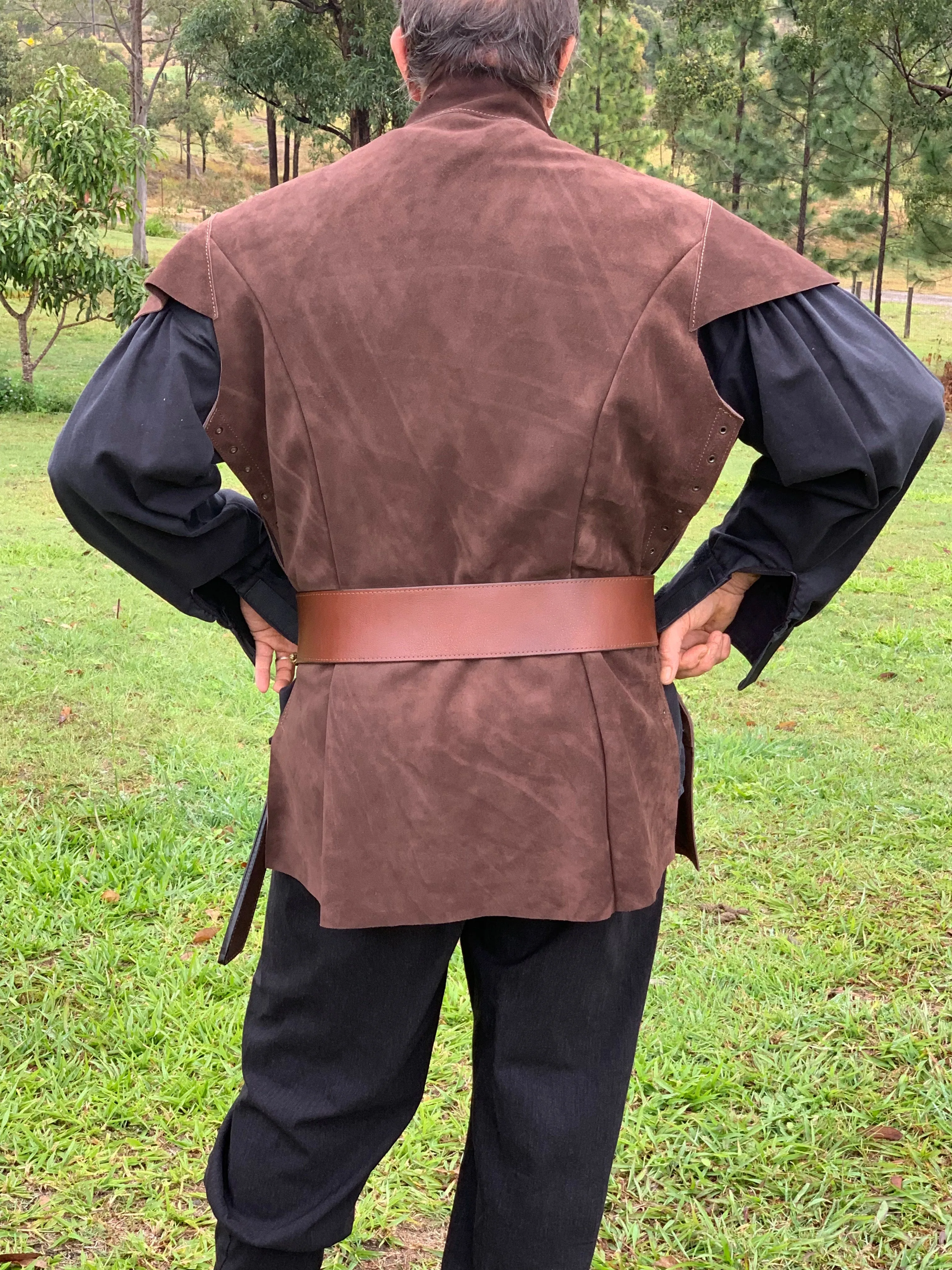 Medieval Suede Tunic or Jerkin with optional Buckle detail