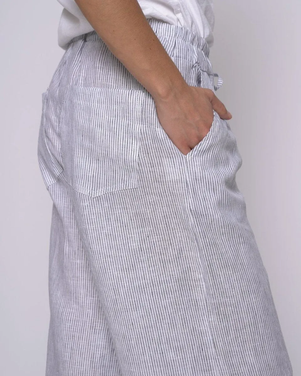 Micro Striped Drawstring Culottes