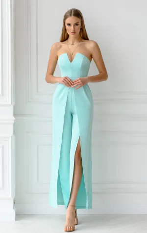 Mint Strapless V-Neck Jumpsuit