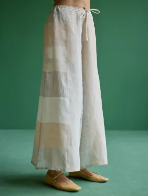 Nia Metallic Linen Culottes - Ivory