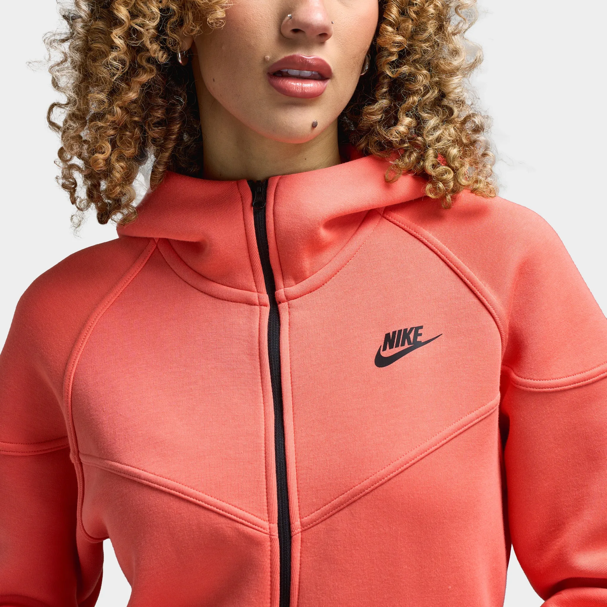 Nike Sportswear Women's Tech Fleece Full Zip Windrunner Hoodie Magic Ember / Black