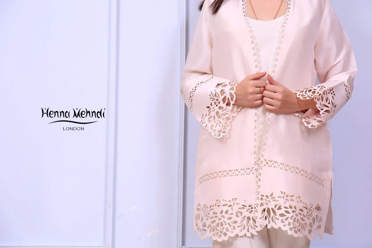 Pink Laser Cut Jacket Outfit