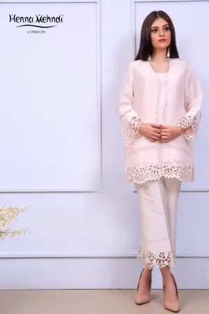 Pink Laser Cut Jacket Outfit