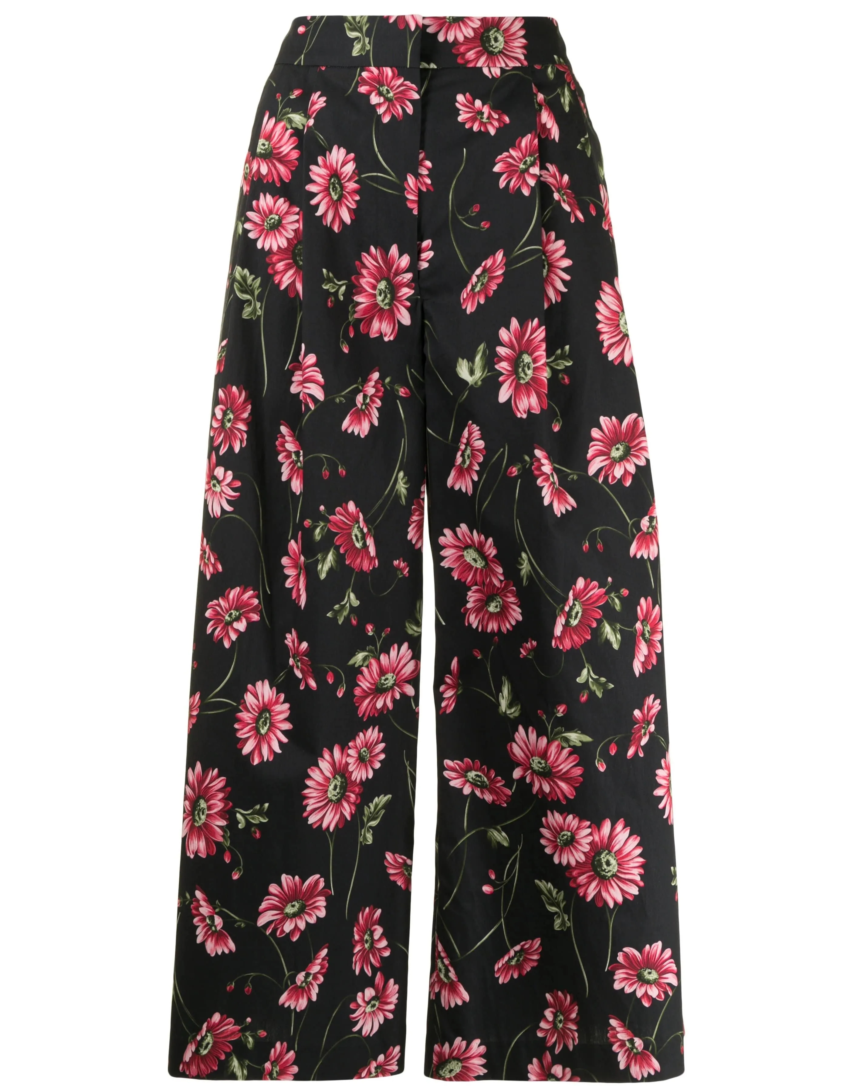 Pleat Front Culotte In Printed Poplin