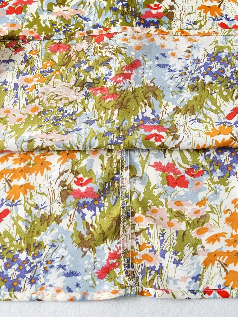 Printed Floral High Waist A Line Midi Pencil Skirt
