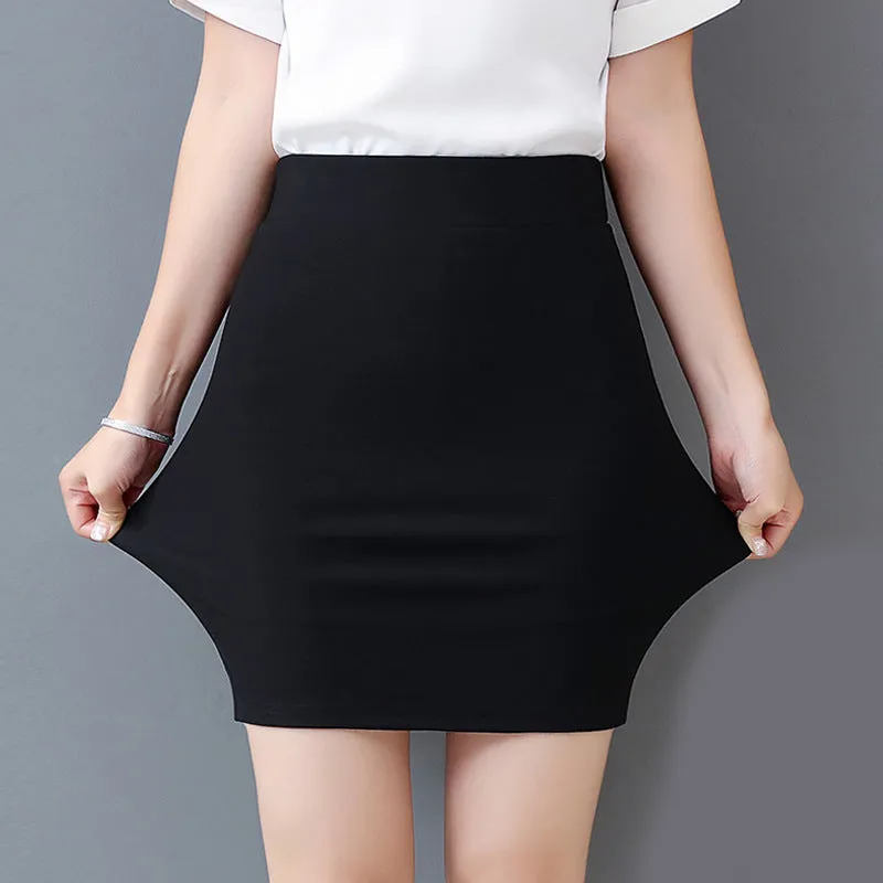 Sexy All-Matching Slim-Look Pencil High Waist Stretchable Slimming OL Solid Colored Suits Skirt