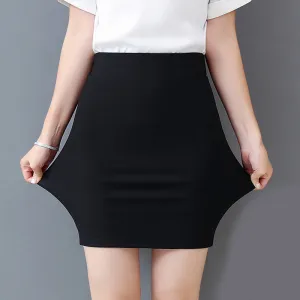 Sexy All-Matching Slim-Look Pencil High Waist Stretchable Slimming OL Solid Colored Suits Skirt