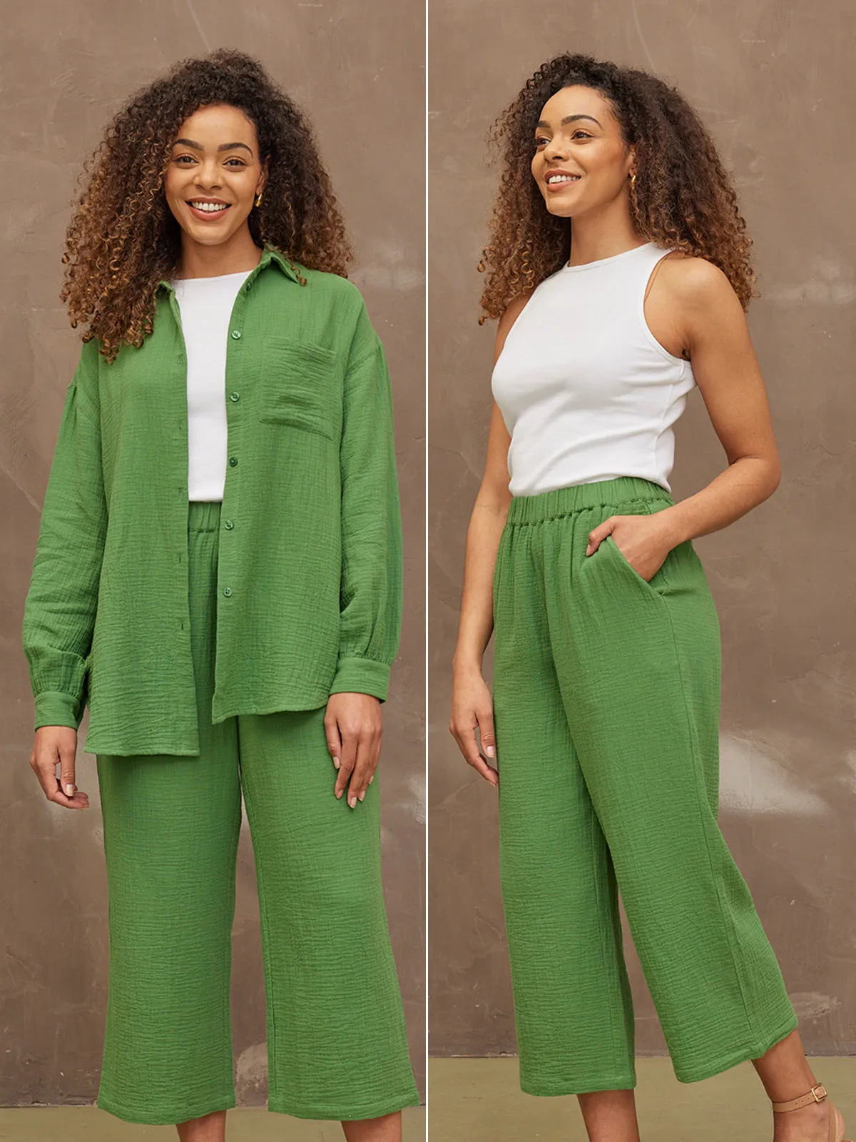 Shirt & Culottes Bundle - Deborah & Maisie - Green