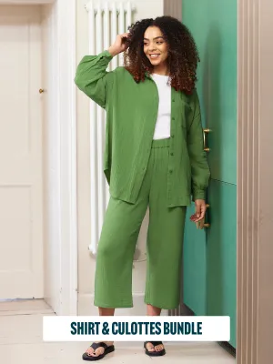 Shirt & Culottes Bundle - Deborah & Maisie - Green