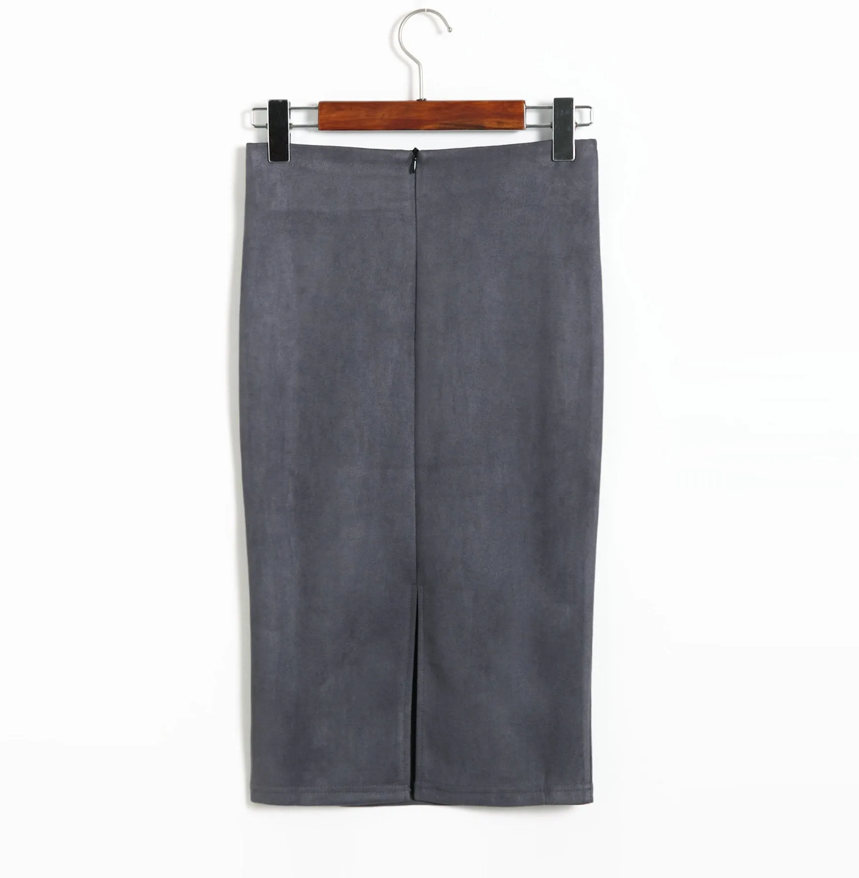 Skirt Solid Colored Splitted High Waist Hip Flattering Slim Look All-Matching Skirt