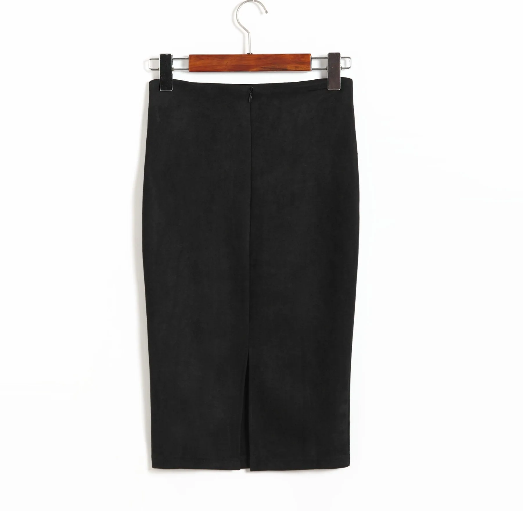 Skirt Solid Colored Splitted High Waist Hip Flattering Slim Look All-Matching Skirt