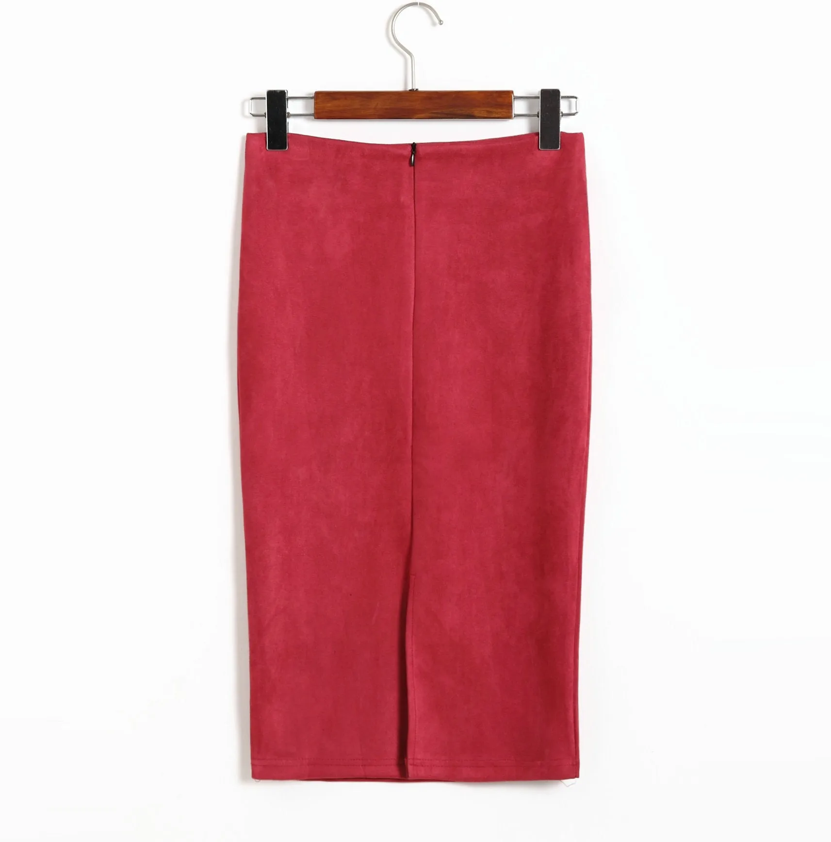Skirt Solid Colored Splitted High Waist Hip Flattering Slim Look All-Matching Skirt