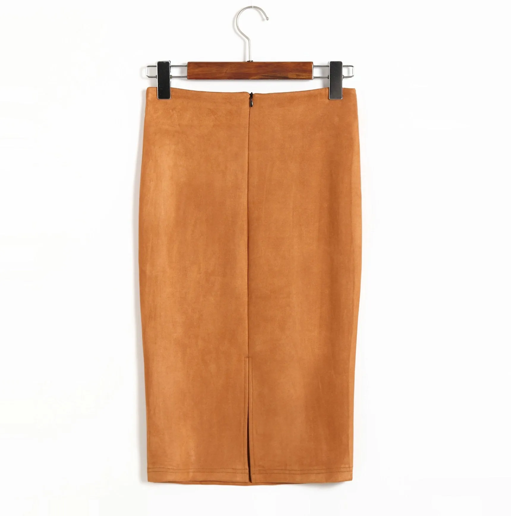 Skirt Solid Colored Splitted High Waist Hip Flattering Slim Look All-Matching Skirt