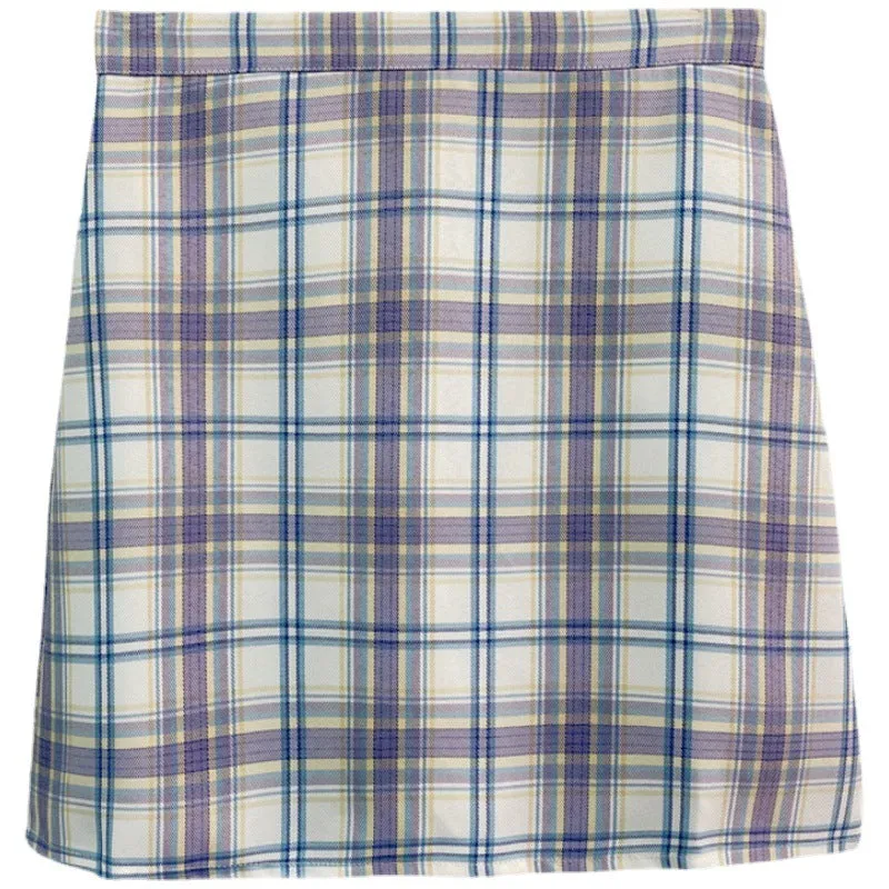 Summer Korean All-Matching High Waist Slim Look A-Line Skirt Women Hip Flattering Chequered Skirt