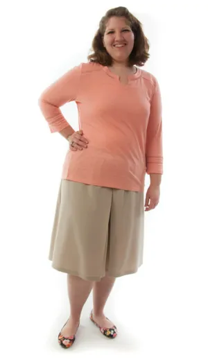 Two Pleater Culotte / Womens Plus Size