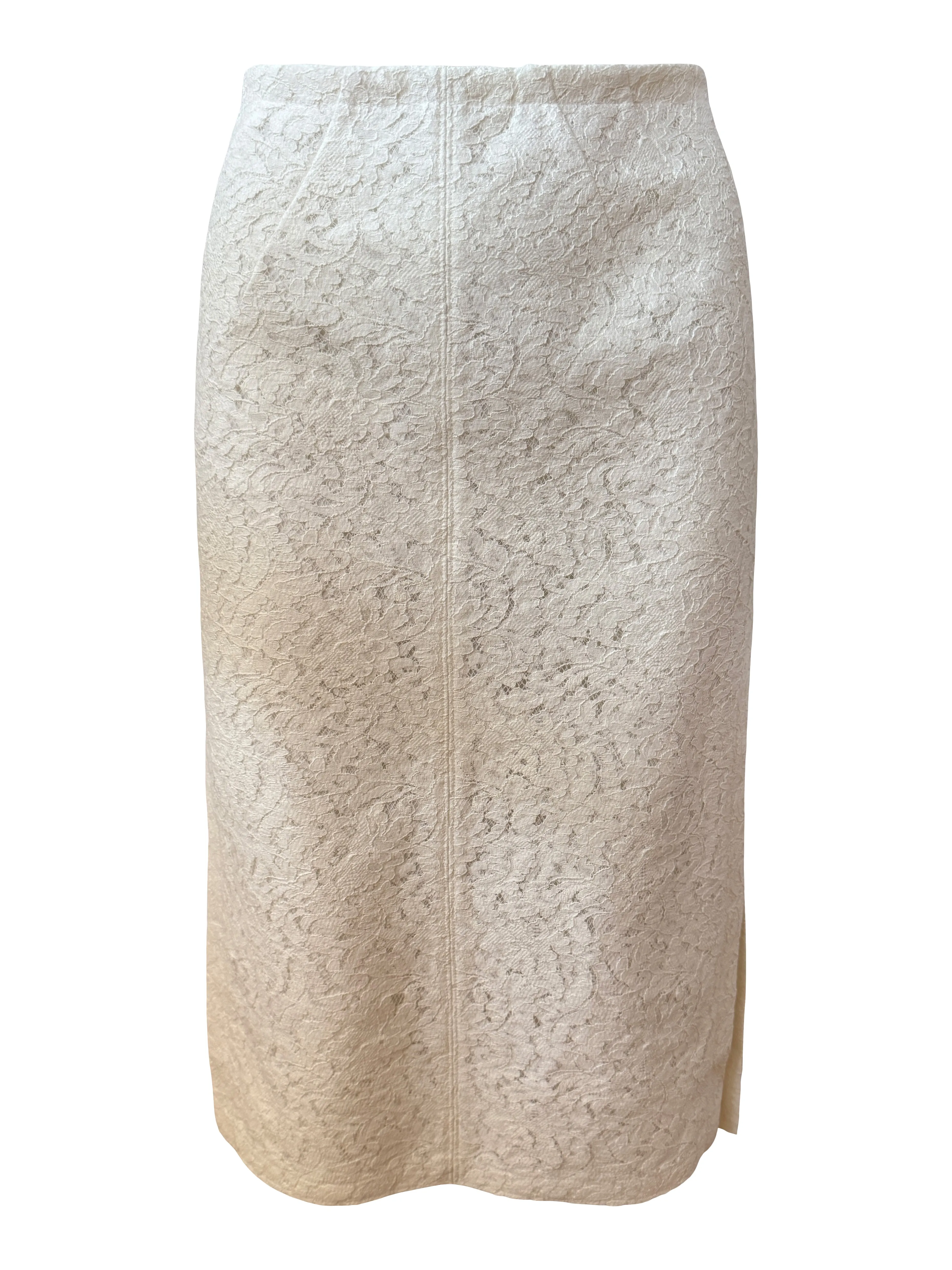 White Lace Pencil Skirt