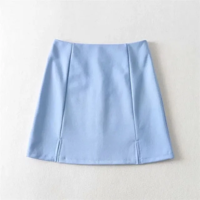 Women Mini Bodycon Skirt With Split Mini Skirt