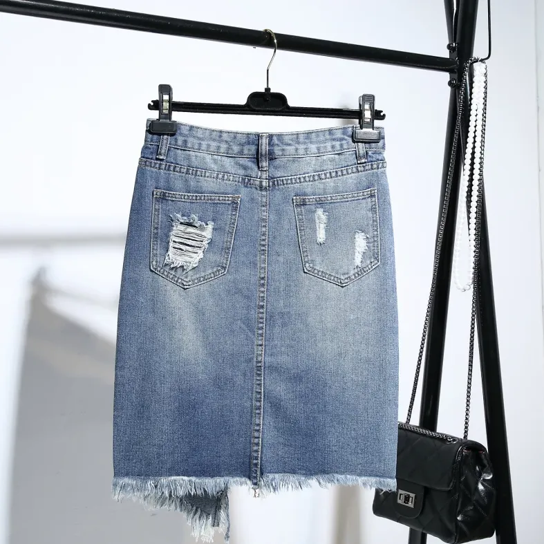 Women's Summer Casual Pencil Midi Denim Skirt