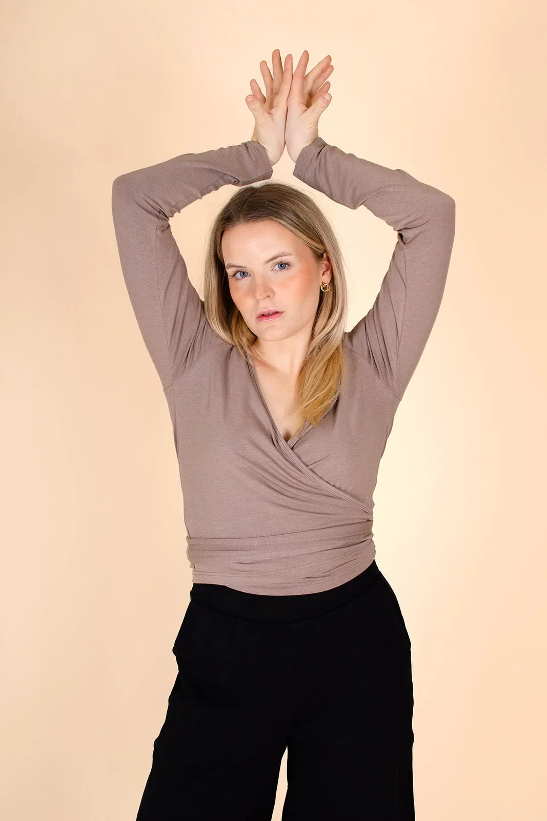 Wrap Top, Taupe