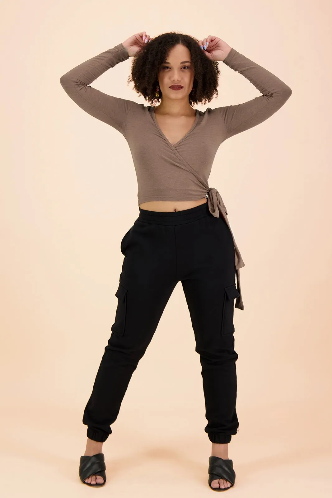 Wrap Top, Taupe