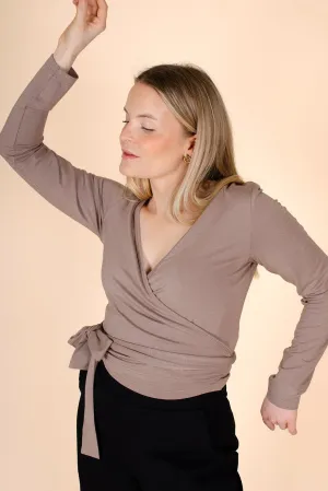 Wrap Top, Taupe