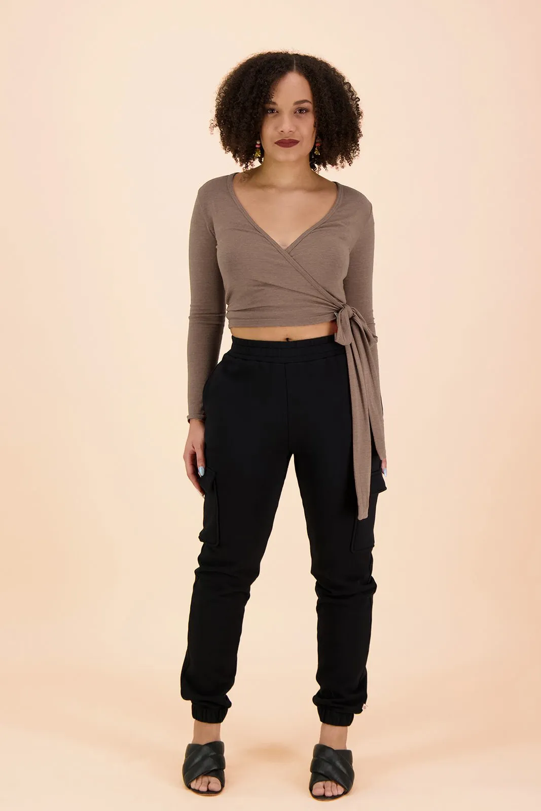 Wrap Top, Taupe