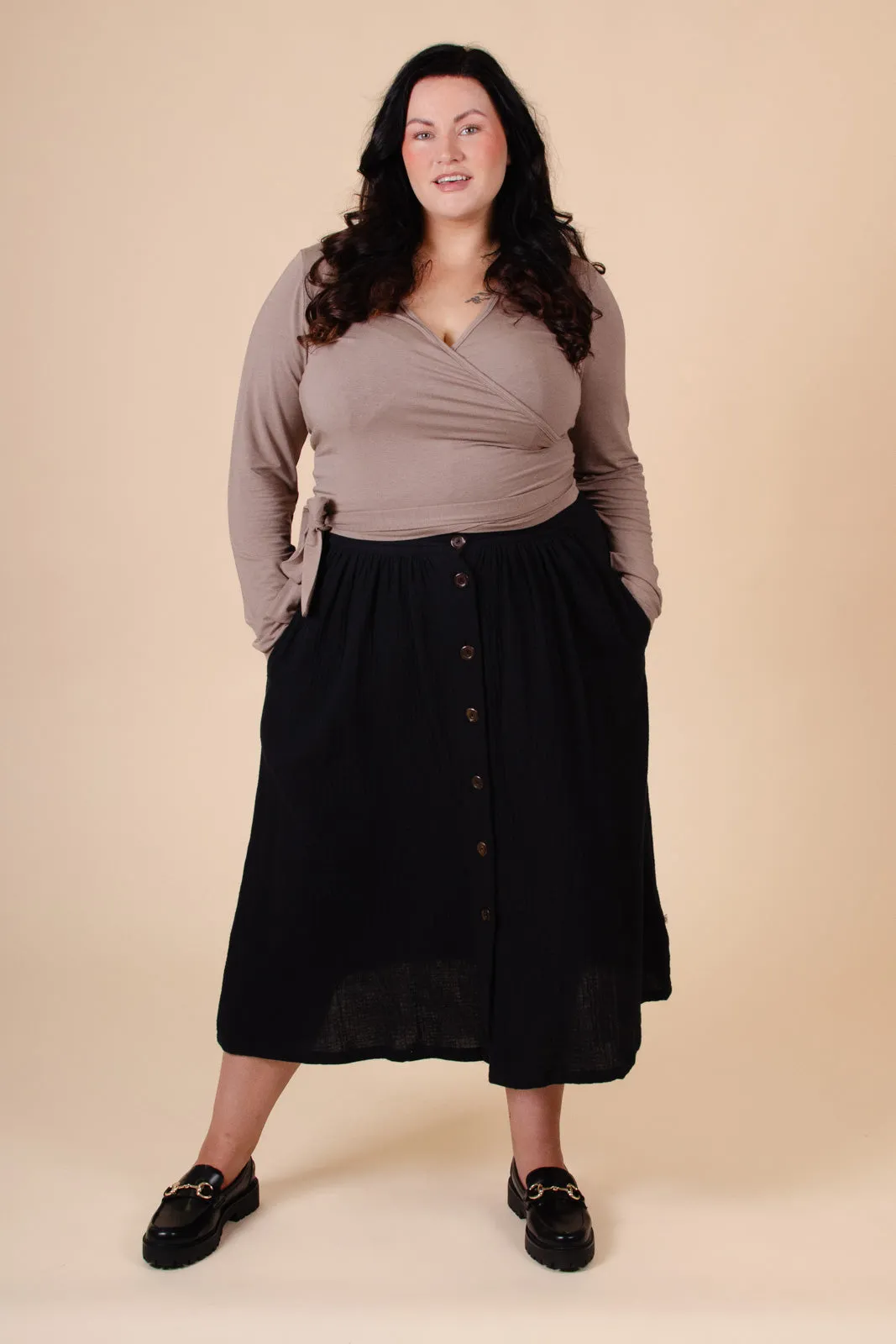 Wrap Top, Taupe