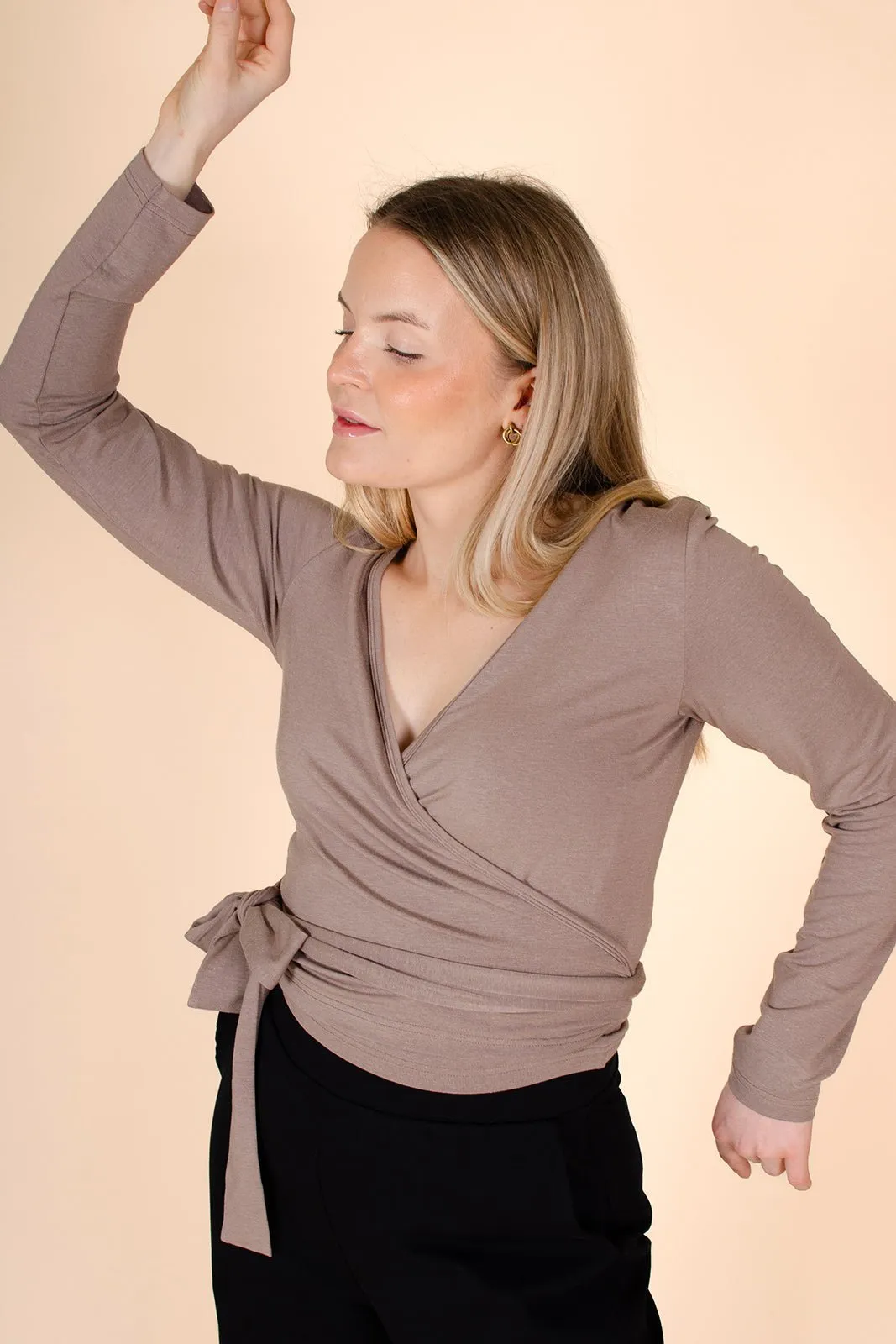 Wrap Top, Taupe